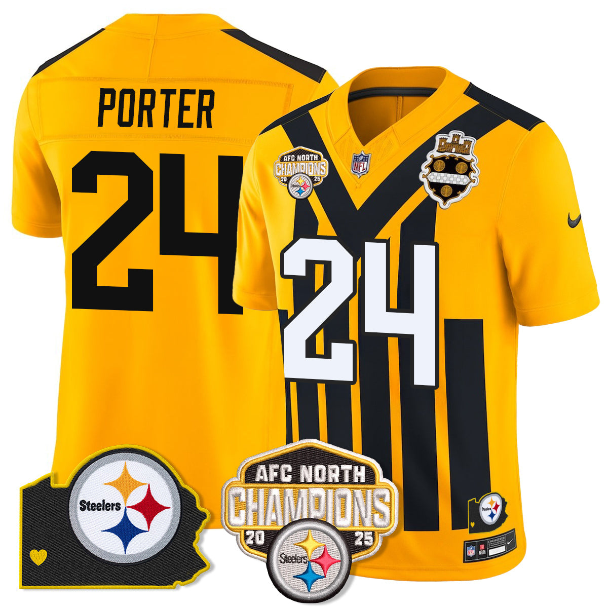 PIT AFC North Division Champions Vapor Limited Jersey N1 - Stitched