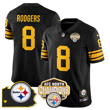 PIT AFC North Division Champions Vapor Limited Gold Jersey N2 - Stitched