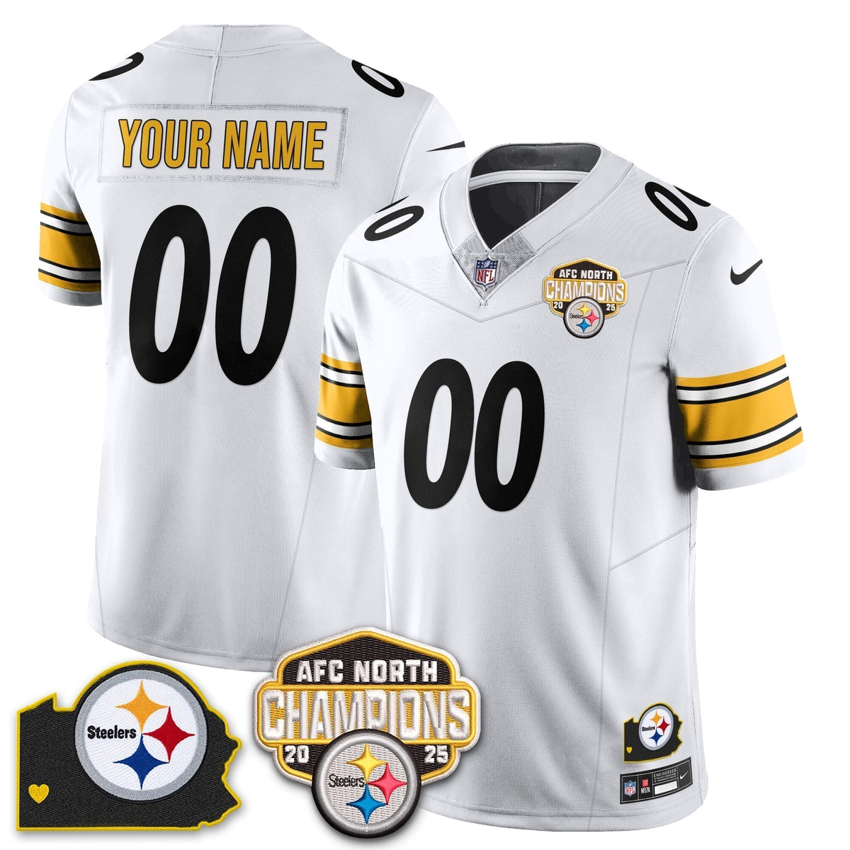 Custom PIT AFC North Division Champions Vapor Limited Jersey N1 - Stitched