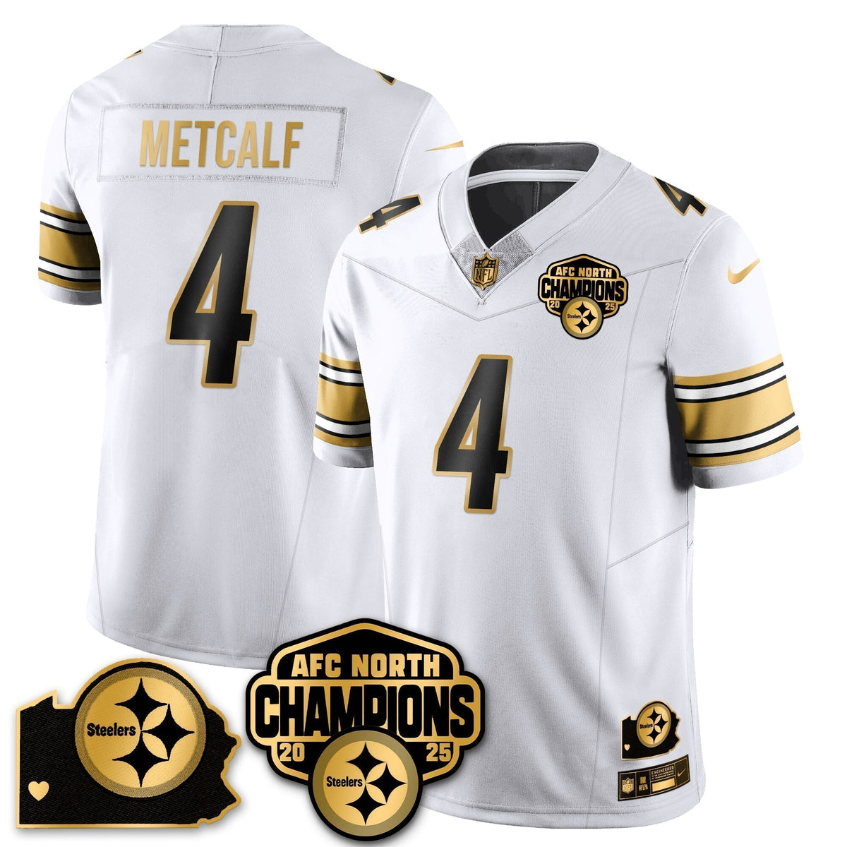 PIT AFC North Division Champions Vapor Limited Gold Jersey N2 - Stitched