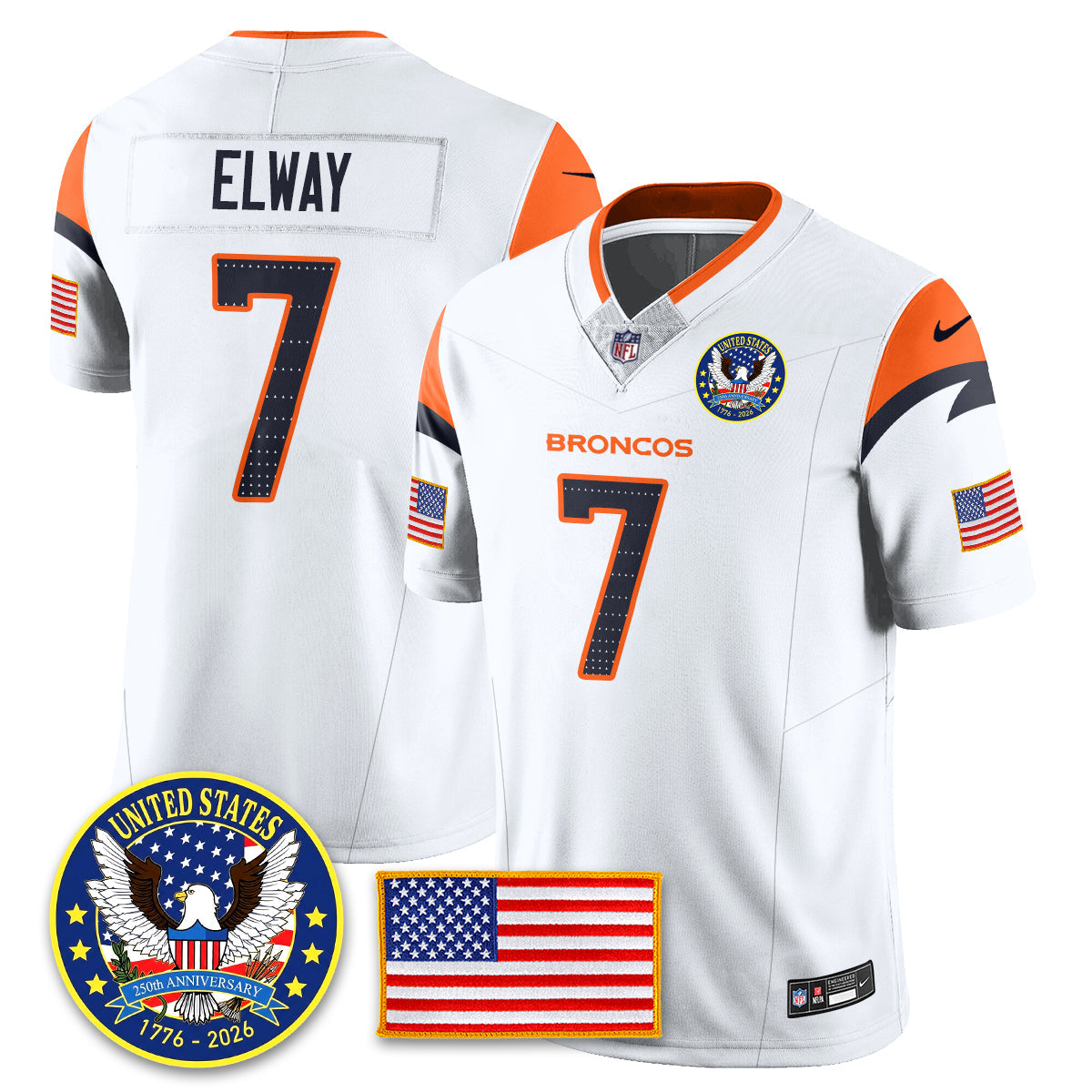 DEN "United States 250th Anniversary Patch" Vapor Limited Jersey - Stitched