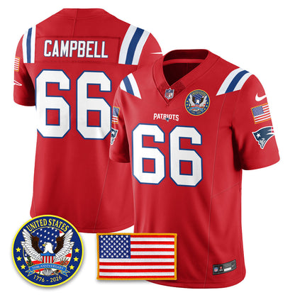 NE "United States 250th Anniversary Patch" Vapor Limited Jersey - Stitched