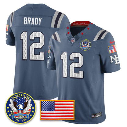NE "United States 250th Anniversary Patch" Vapor Limited Jersey - Stitched