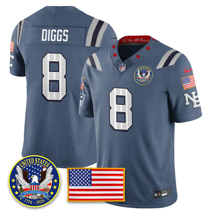 NE "United States 250th Anniversary Patch" Vapor Limited Jersey - Stitched