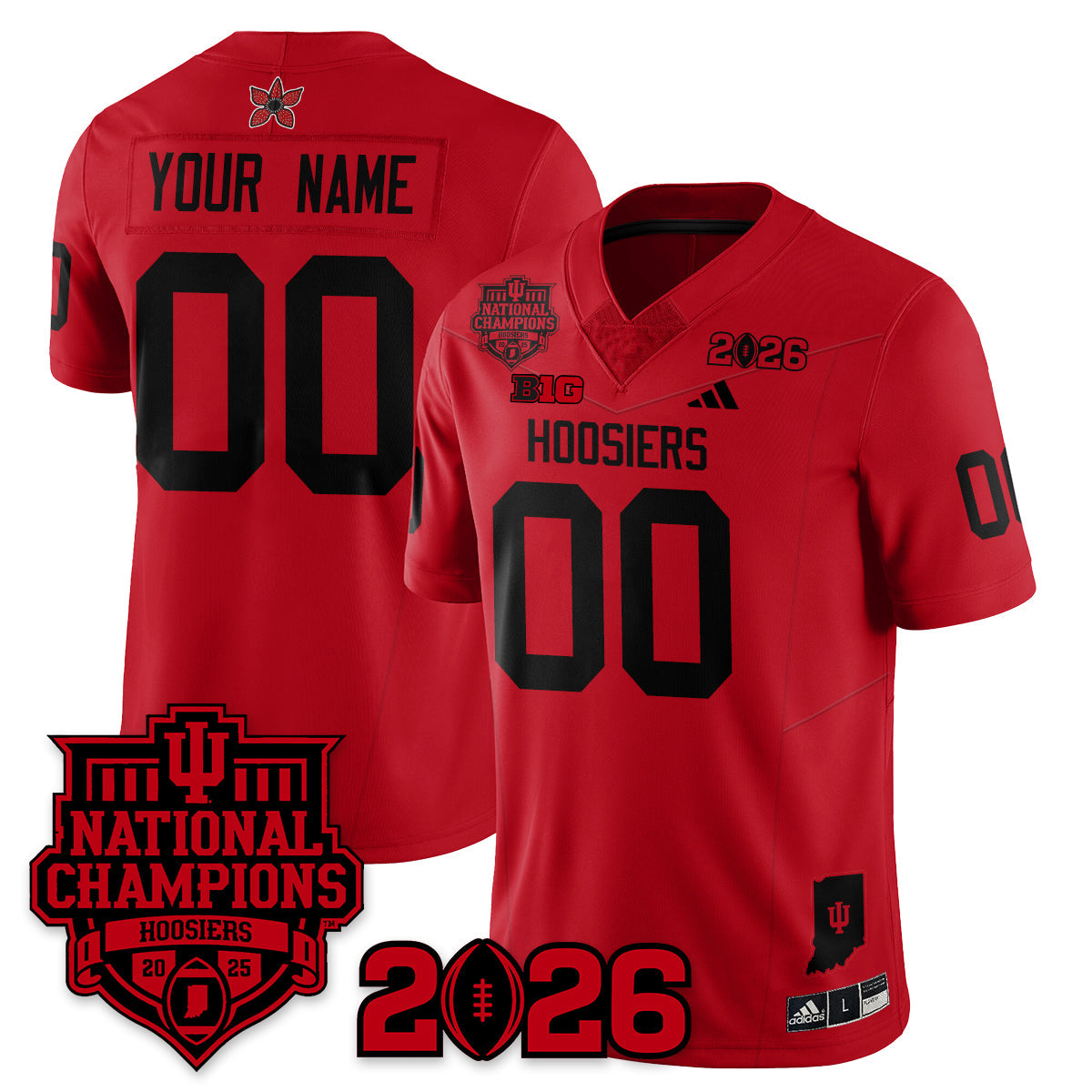 Custom Indiana H Stranger Things Vapor Limited Football Jersey - 2025 National Champions - Stitched