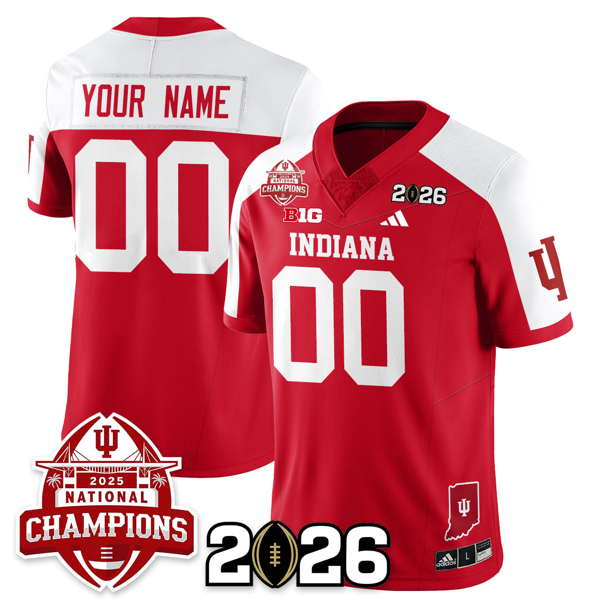 Custom Indiana H Vapor Limited Football Jersey V2 - 2025 National Champions - Stitched