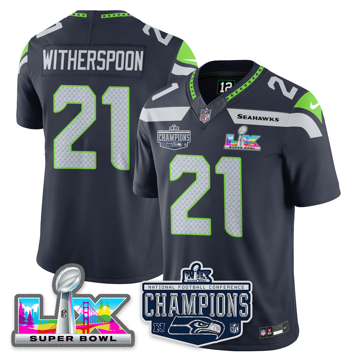 SEA 2025 NFC Champions Vapor Limited Jersey - Stitched