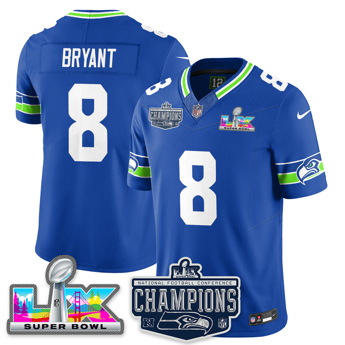 SEA 2025 NFC Champions Vapor Limited Jersey - Stitched