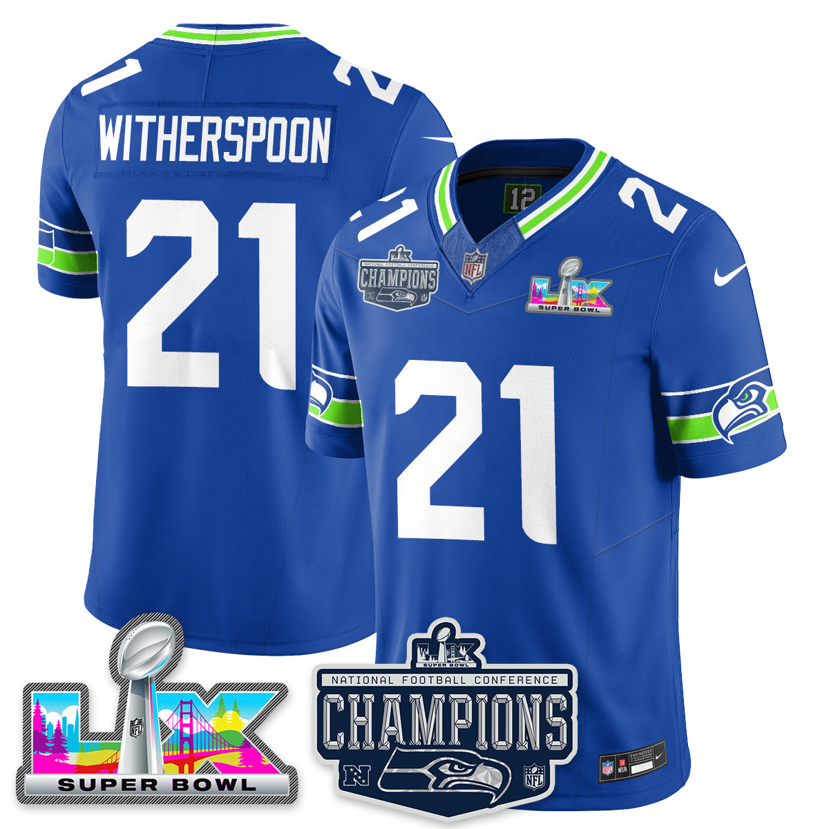 SEA 2025 NFC Champions Vapor Limited Jersey - Stitched