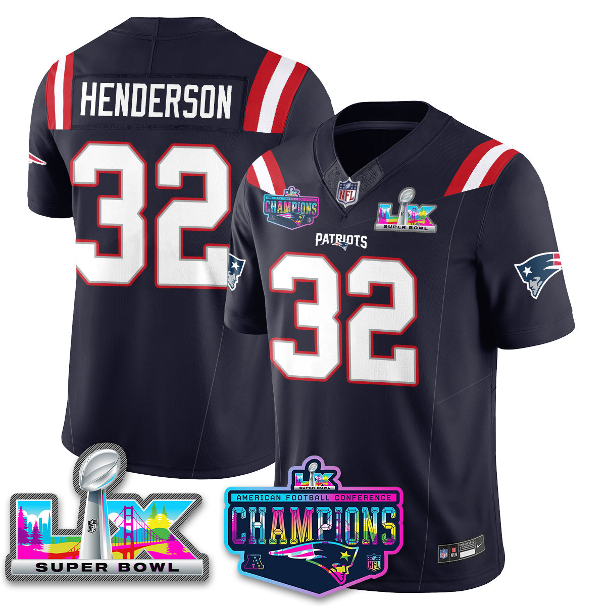 NE 2025 Vapor Jersey - AFC Champions Limited Patch - Stitched