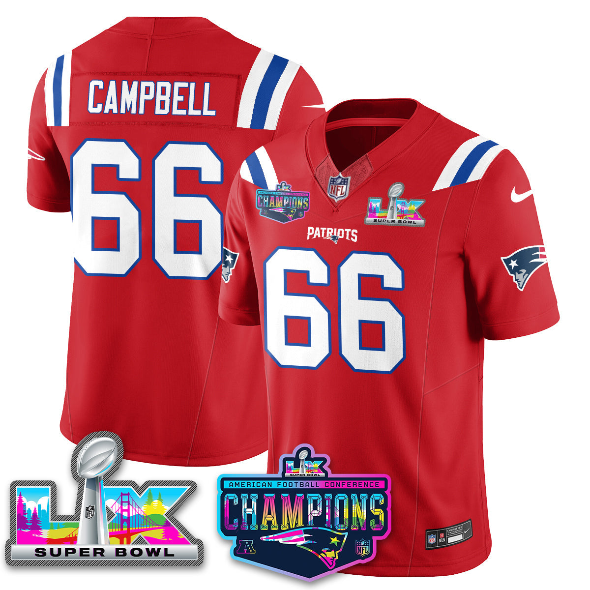 NE 2025 Vapor Jersey - AFC Champions Limited Patch - Stitched