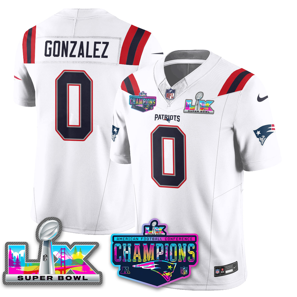 NE 2025 Vapor Jersey - AFC Champions Limited Patch - Stitched