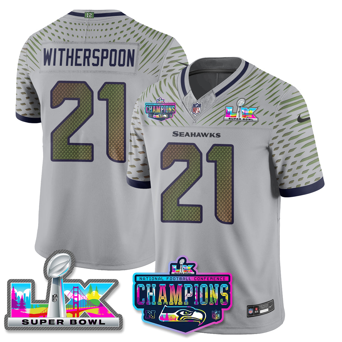 SEA 2025 Vapor Limited Jersey - NFC Champions Limited Patch - Stitched