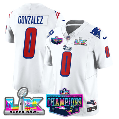 NE 1996 Throwback Limited Vapor Jersey - 2025 AFC Champions Limited Patch - Stitched
