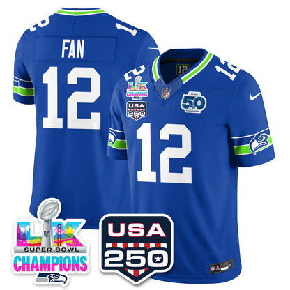 SEA SBLX Champs & US 250th Patch Vapor Limited Jersey - Stitched
