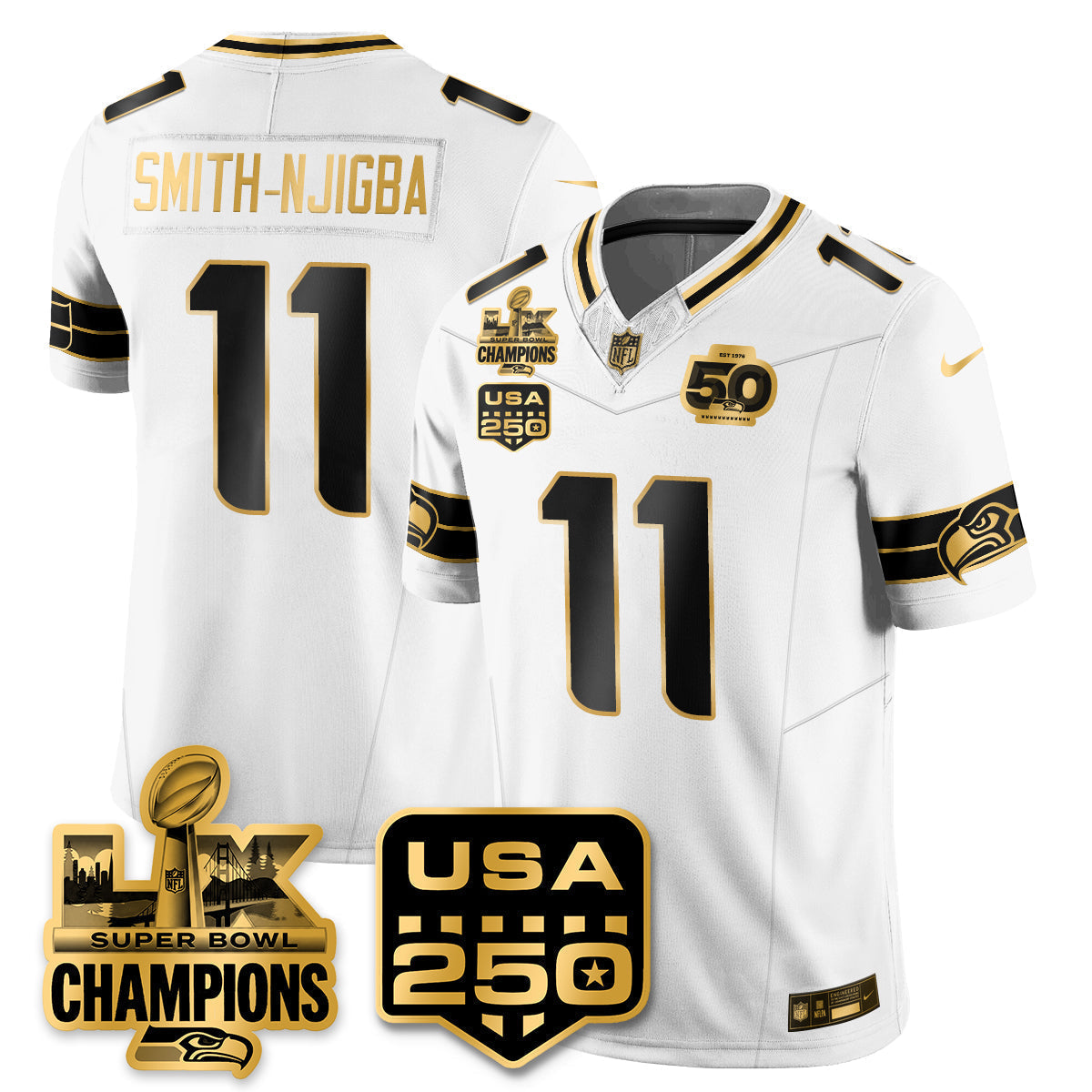 SEA SBLX Champs & US 250th Patch Vapor Limited Jersey - Stitched