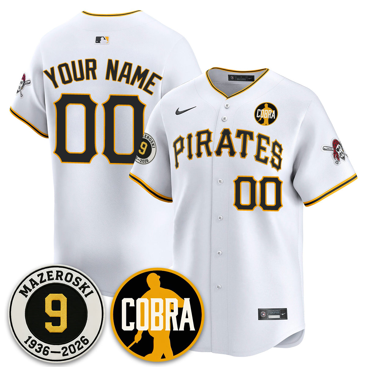 PIT Memories Vapor Limited Jersey - Bill Mazeroski Patch - Stitched