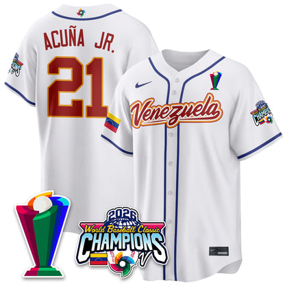 Venezuela Baseball 2026 World Baseball Classic Champions Limited Jersey V2 - Stitched