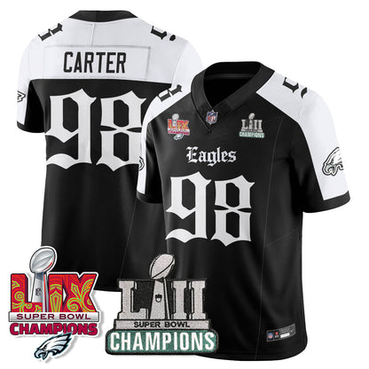PHI 'Gothic Philly' LII-LIX Super Bowl Champions Vapor Limited Jersey - Stitched