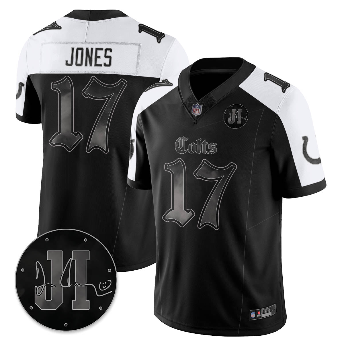 IND 'Dark Gothic' Vapor Limited Jersey - Jim Irsay Patch - Stitched