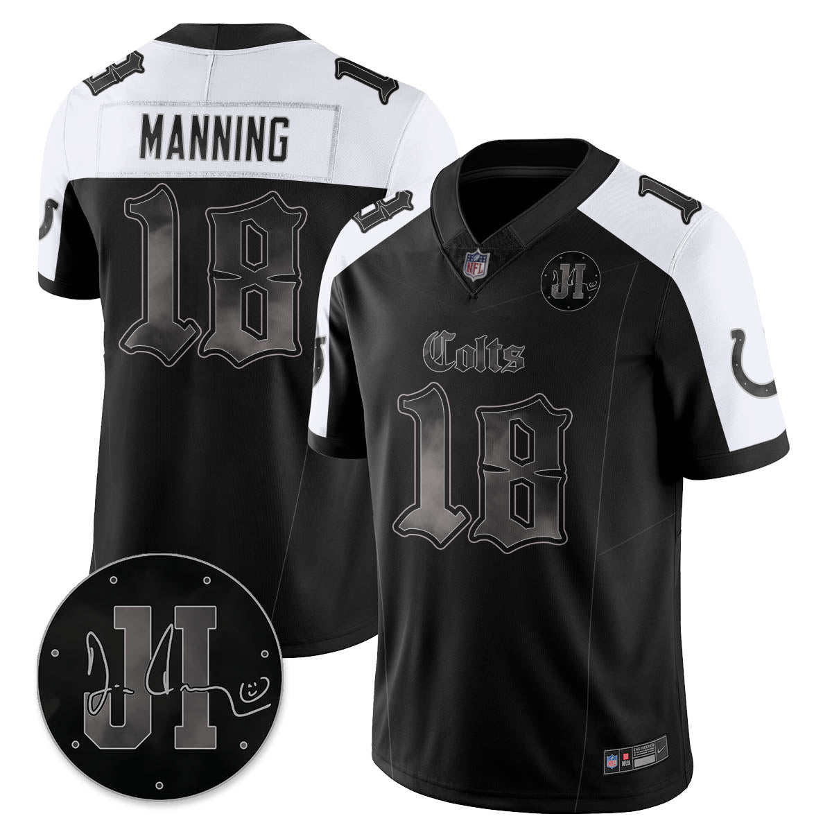 IND 'Dark Gothic' Vapor Limited Jersey - Jim Irsay Patch - Stitched