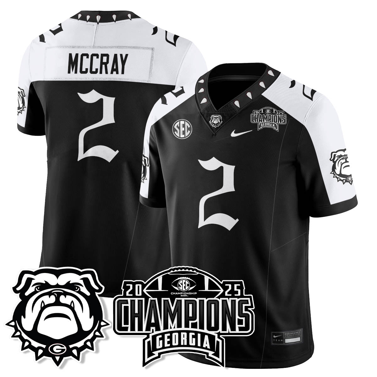 Georgia Bulldogs Gothic Vapor Limited Jersey - SEC Football Champions - All Stitched