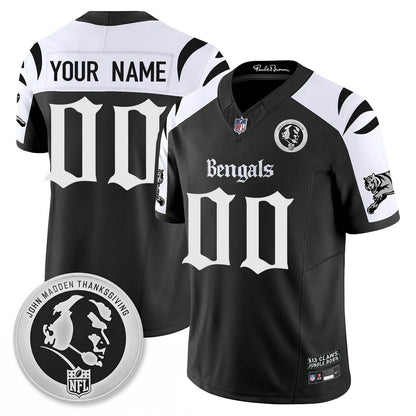 CIN Gothic Vapor Limited Custom Jersey - John Madden Patch - Stitched
