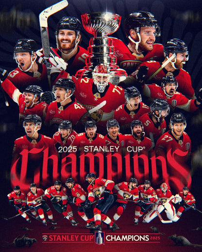 FLA 2025 Stanley Cup B2B Champions Jersey N1 - Stitched