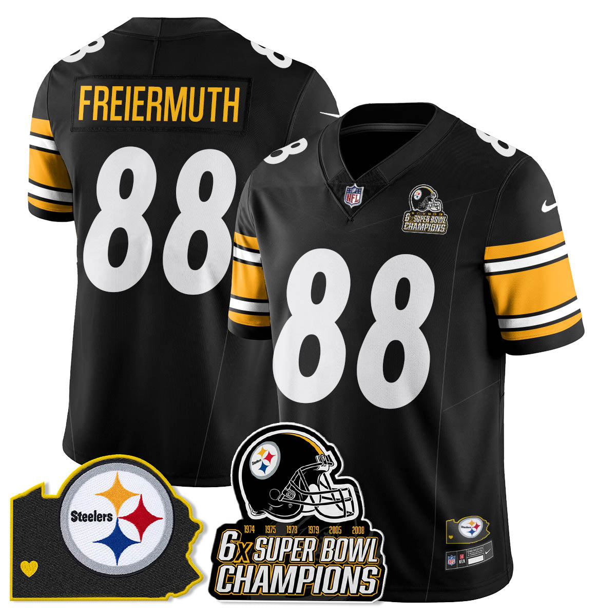PIT 6-Time Champions Patch Vapor Limited Jersey - Stitched