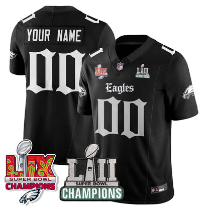 PHI 'Gothic Philly' LII-LIX Super Bowl Champions Vapor Limited Jersey - Stitched