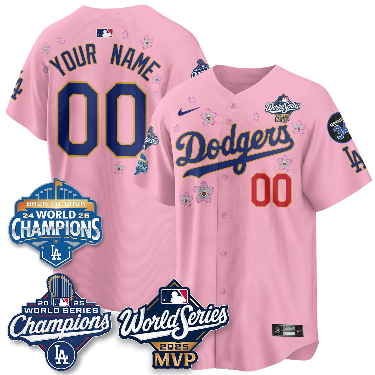 Yoshinobu Yamamoto LAD 2025 World Series MVP Jersey - Stitched