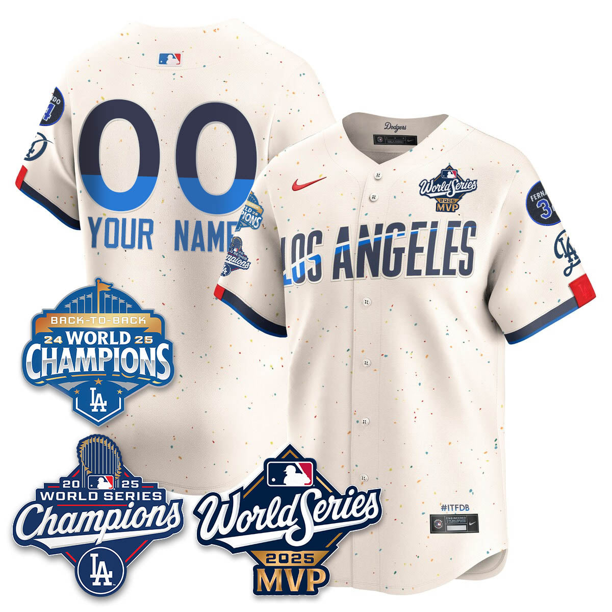 Yoshinobu Yamamoto LAD 2025 World Series MVP Jersey - Stitched