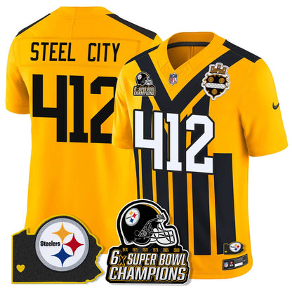 PIT 6-Time Champions Patch Vapor Limited Jersey - Stitched