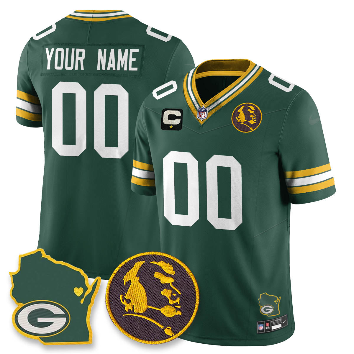 GB Vapor Limited Custom Jersey - John Madden Patch - Stitched