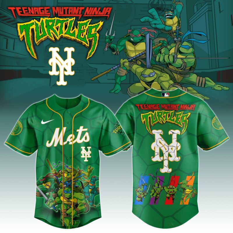 .         New York Mets x Ninja Turtles Night Game Limited Edition Jersey 2025