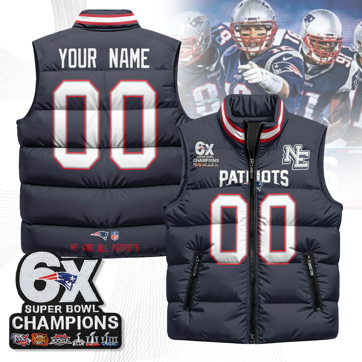 NE 6-Time Champions Unisex Puffer Vest