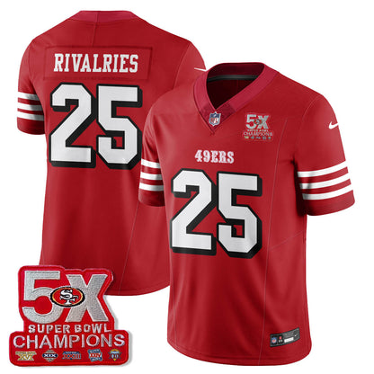 SF 5-Time Champions Patch Vapor Limited Jersey - Stitched