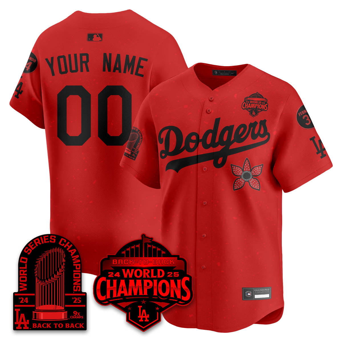 Custom LAD 2025 Champions x Stranger Things x 9x Champs Vapor Premier Jersey - Stitched