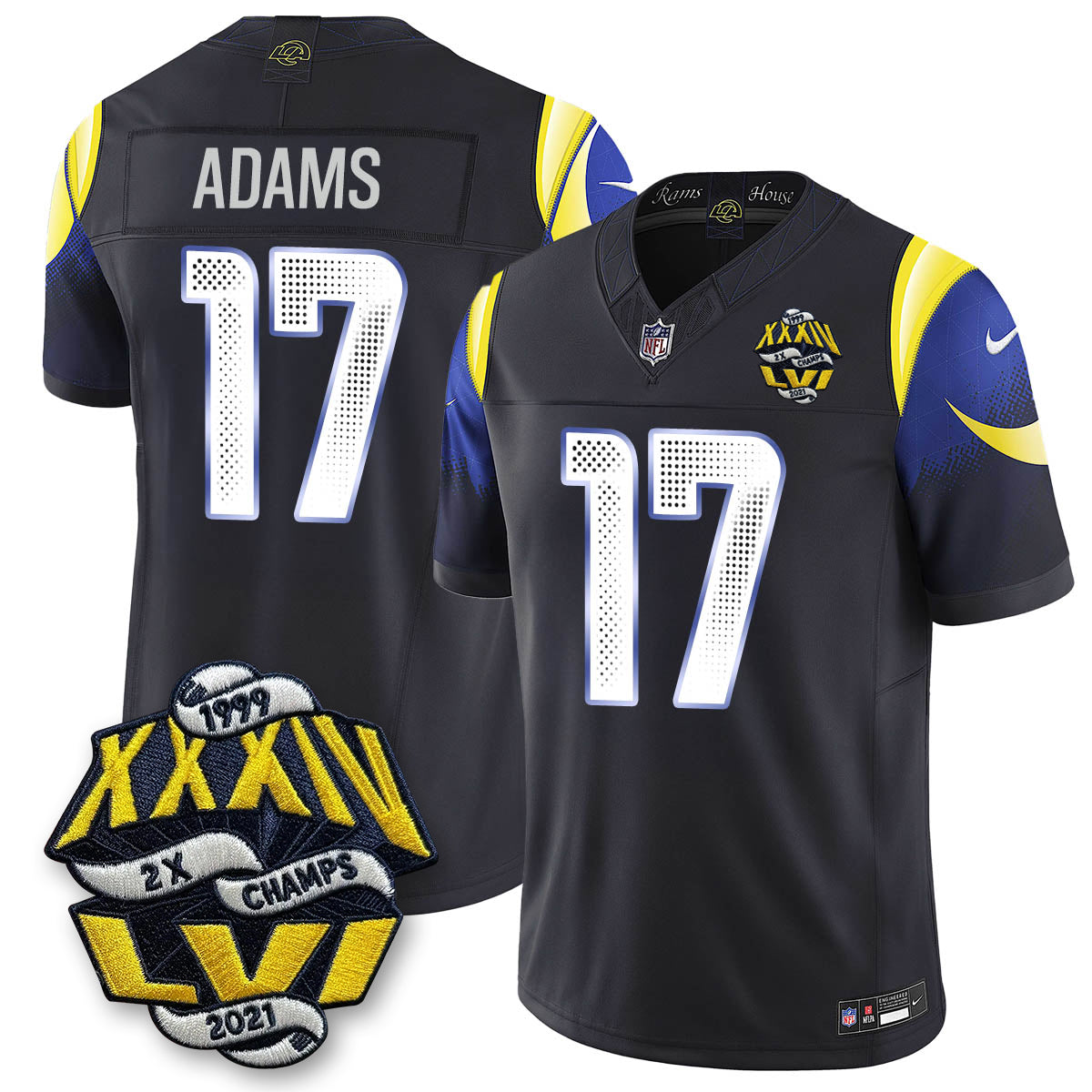 LAR 2-Time Champions Patch Vapor Limited Jersey - Stitched
