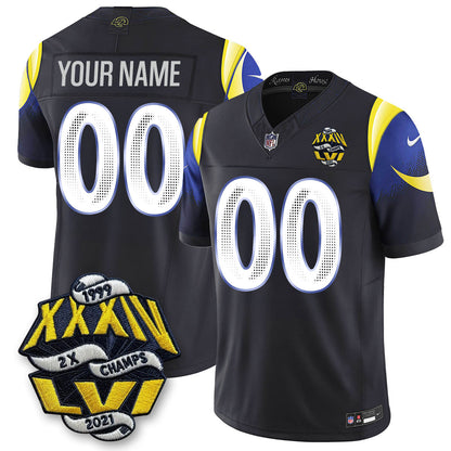 LAR 2-Time Champions Patch Vapor Limited Jersey - Stitched