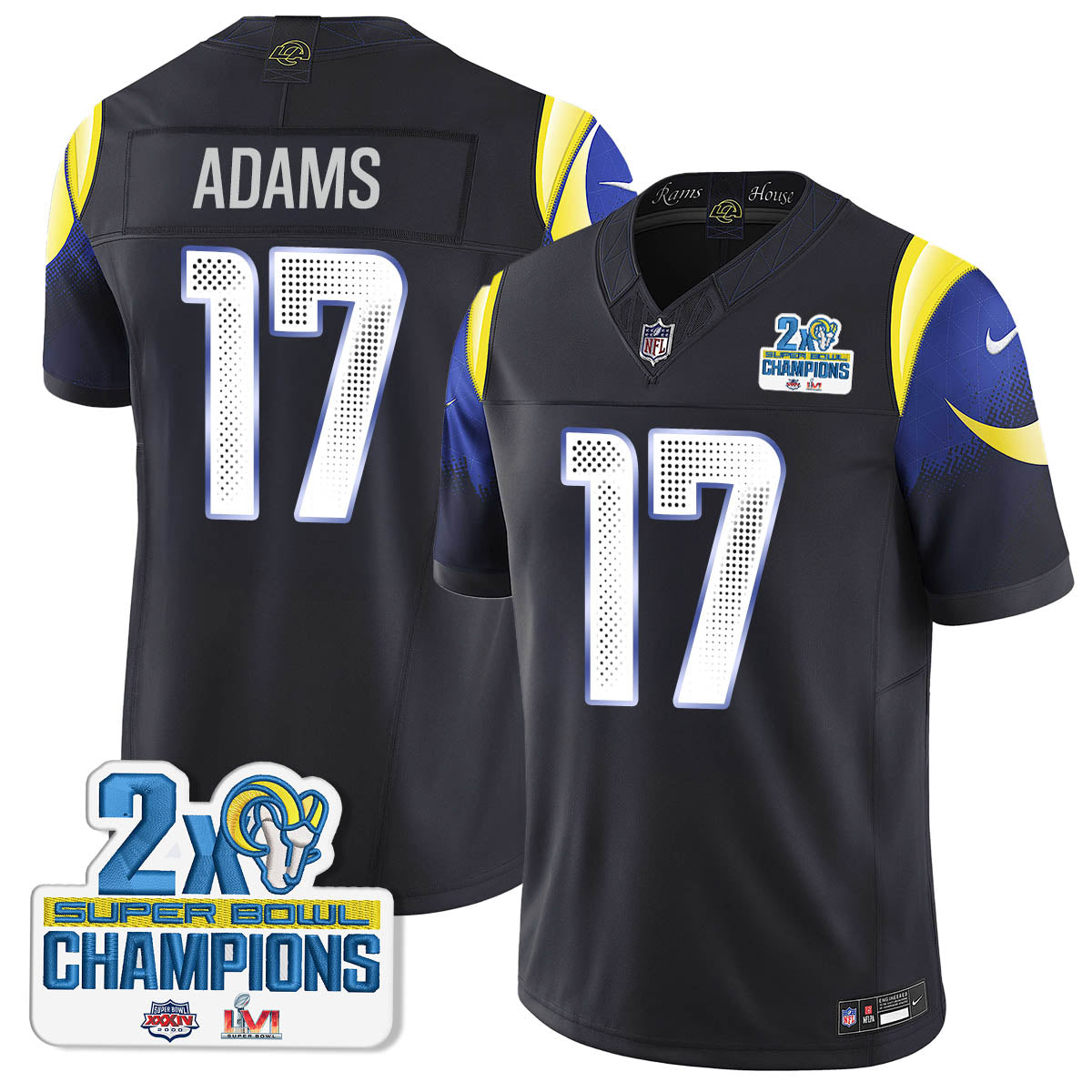 LAR 2-Time Champions Patch Vapor Limited Jersey - Stitched 1