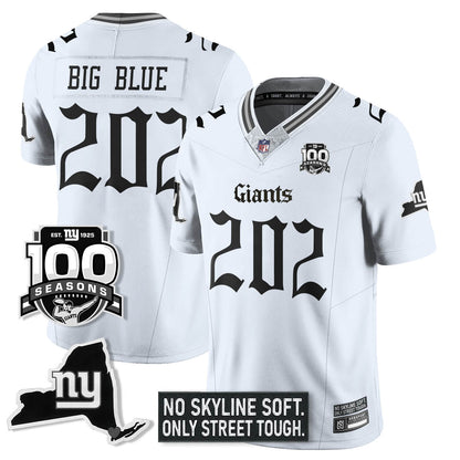 NYG 100th Seasons 'Gothic Gotham Edition' Vapor Limited Jersey - Stitched
