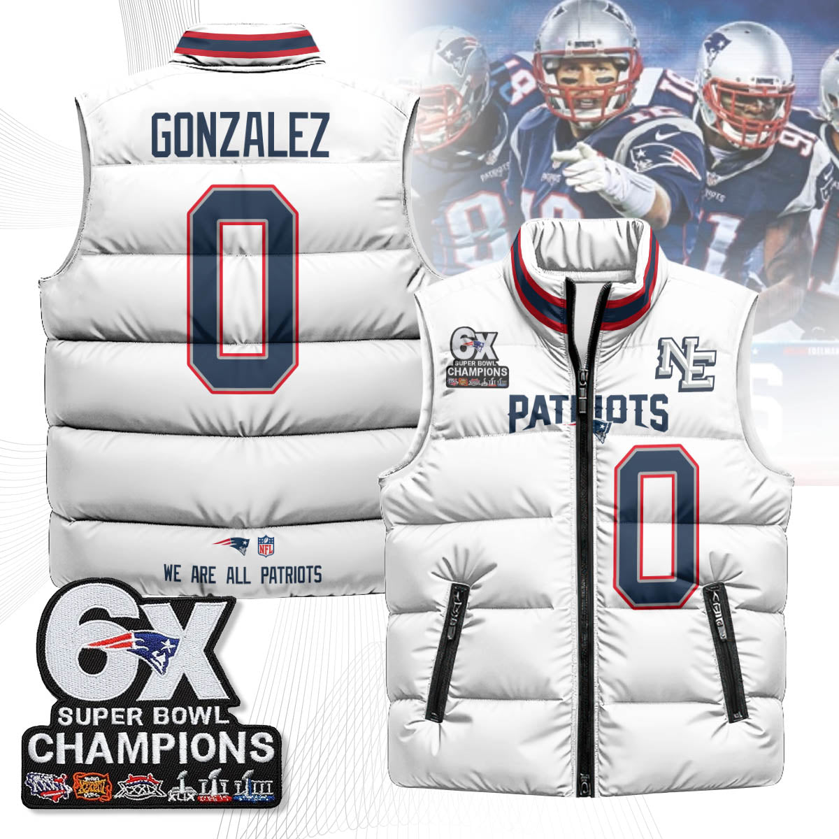 NE 6-Time Champions Unisex Puffer Vest