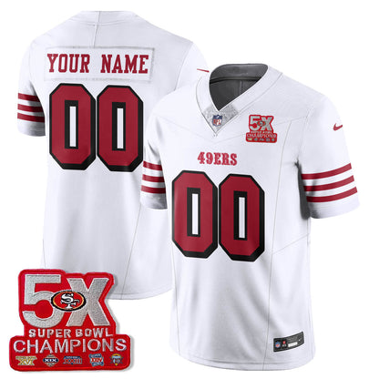 SF 5-Time Champions Patch Vapor Limited Jersey - Stitched