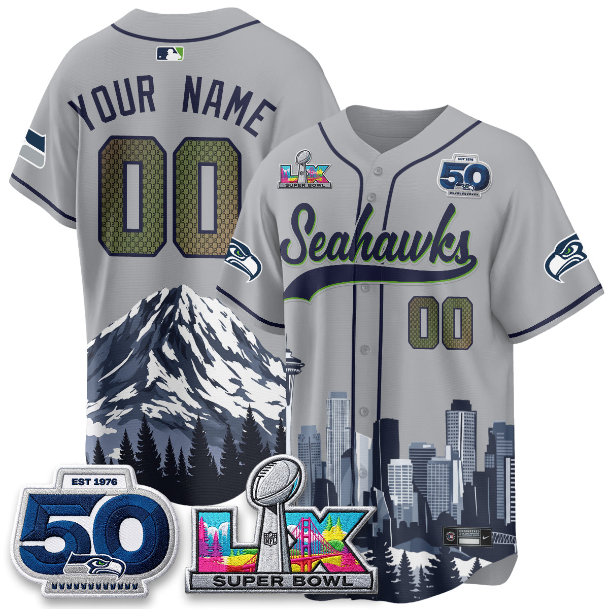 SEA City Edition Vapor Baseball Custom Jersey - Stitch