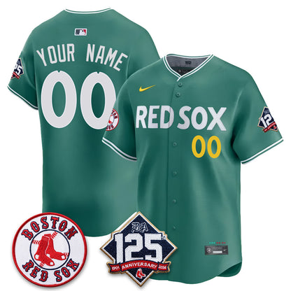 BOS 125th Anniversary Patch Vapor Custom Jersey - Stitched-DTD