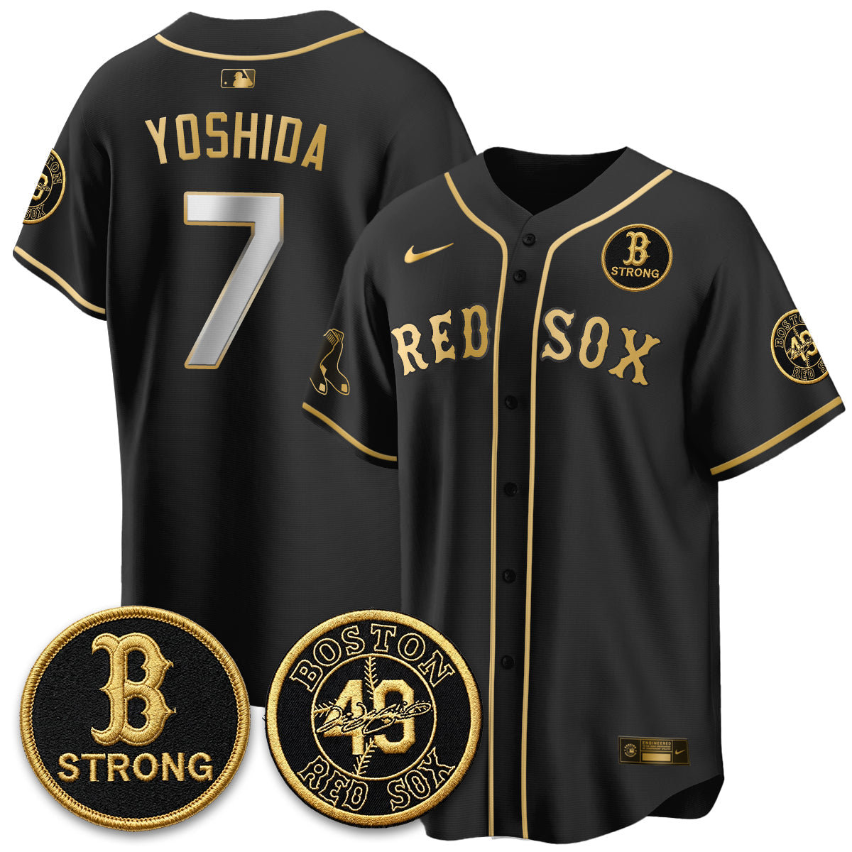 BOS Tim Wakefield Memorial Patch Vaper Premier Limited Jersey - Stitched V2