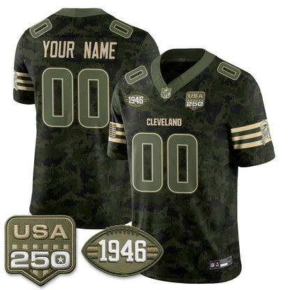 CLE 2026 Salute to Service Vapor Custom Jersey - Stitched
