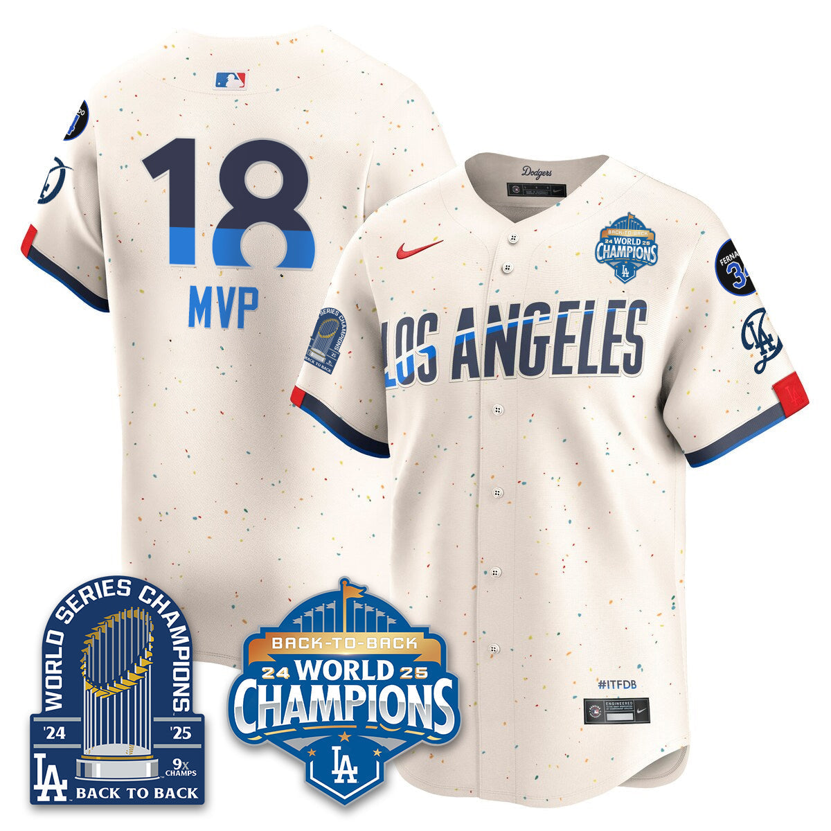 LAD Alternate Vapor Limited Jersey - 9x Champs - Stitched