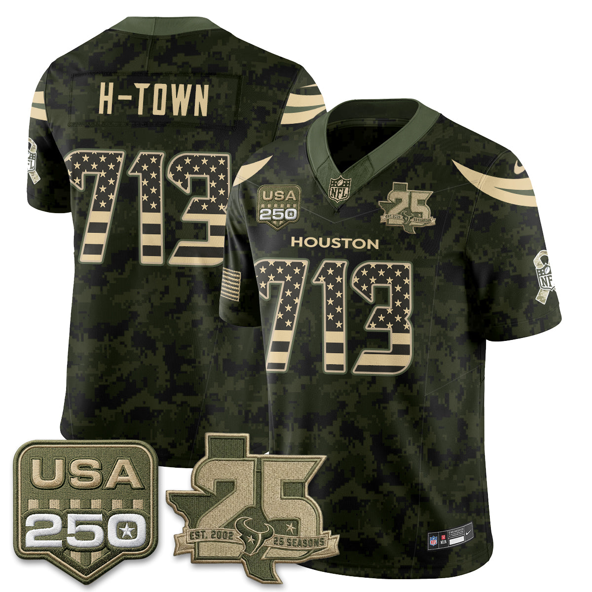 HOU 2026 Salute to Service Edition Vapor Jersey - Stitched